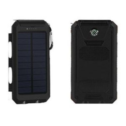 Portable 10000mAh Solar Power Bank w/Dual LED Flashlight