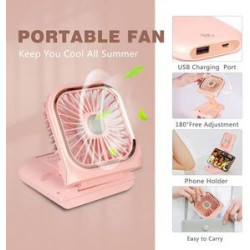 Rechargeable Neck Fan With Backup Power Bank