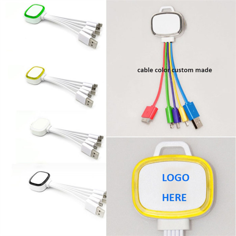 5-in-1 LED Light-Up USB Universal Charging Multi-Cable w/Loop
