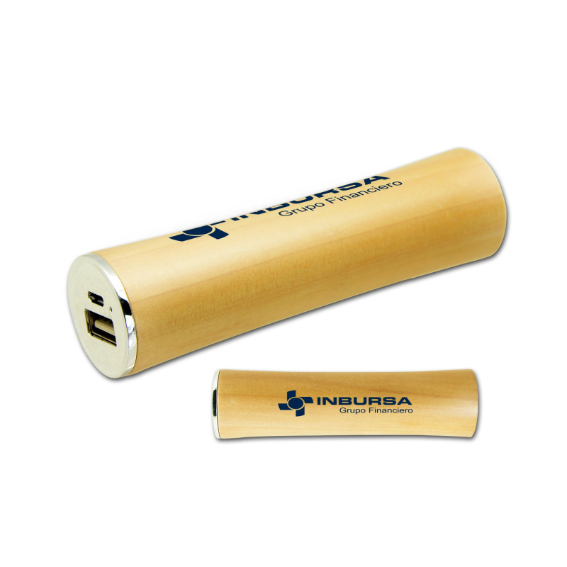 2600mAh Eco-Friendly Maple Wood USB Power Bank - CE/FCC/RoHS Compliant