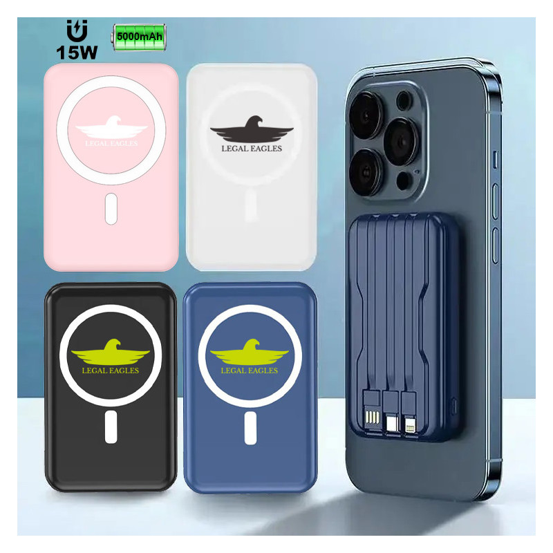 5000mAh Slim Mobile Wireless Charger Magnetic Power Bank