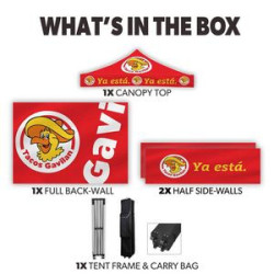 10' x 10' Promotional shelter tent with Single-Sided Full Wall & Doulbe sided 2 1/2 Walls