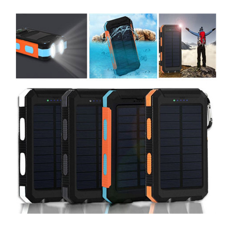 Solar IP65 Water-Proof Power Bank w/LED Flashlight