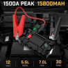 Portable Emergency battery booster Emergency 1500A Peak jump starter 15800mAh battery charger.