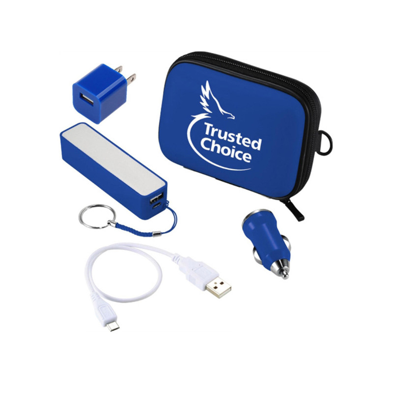2600mAh Power Bank Travel Kit - UL Listed & Prop 65 Compliant