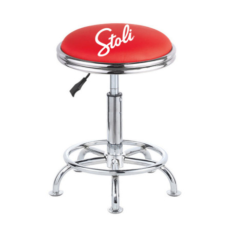 Double-Ring, 360 Degree Swivel Bar Stool w/Chrome Finish