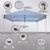 10' x 10' Printed Pop Up Canopy tent with full back walls and 6'ft stretch table cover