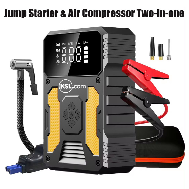3000A Emergency Battery Booster Jump Starter with Emergency Tire Inflater Compressor