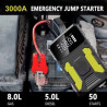 3000A Emergency Battery Booster Jump Starter with Emergency Tire Inflater Compressor