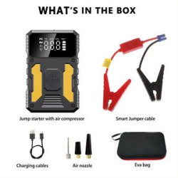 3000A Emergency Battery Booster Jump Starter with Emergency Tire Inflater Compressor
