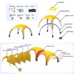 10'x10' Air Dome Fully Printed Inflatable Tent with Awning