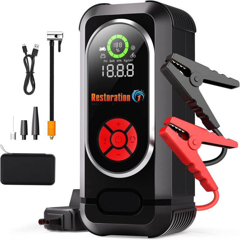 Custimized Portable Emergency battery booter w/ 150PSI Emergency inflater air compressor