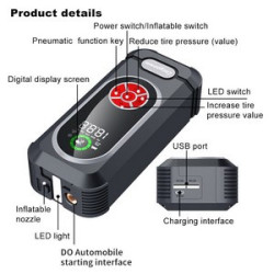 Custimized Portable Emergency battery booter w/ 150PSI Emergency inflater air compressor