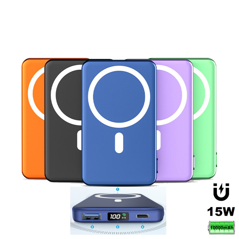 10000 mAh MagSafe Wireless Power Bank with Digital Display Screen