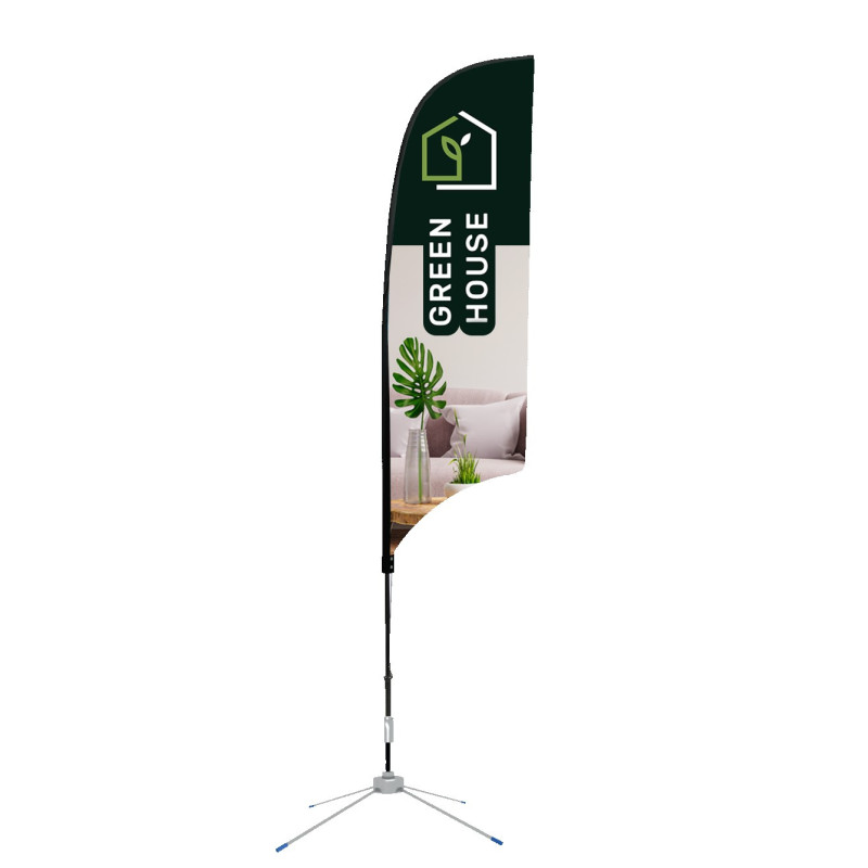 12' Concave Shape Feather Flag - 2 Side Imprint