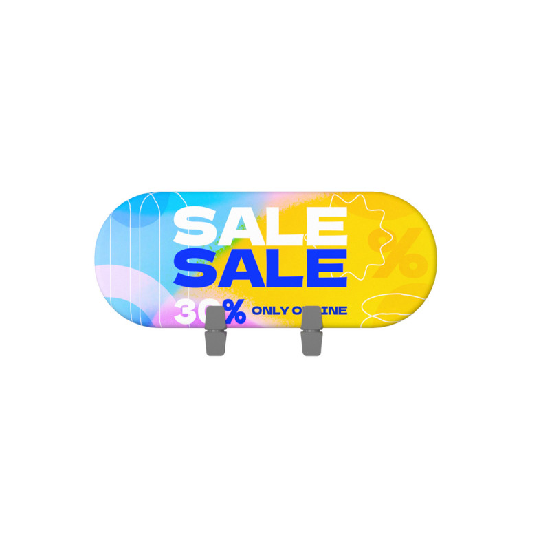 29"w x 10"h Oval Fabric Header Display