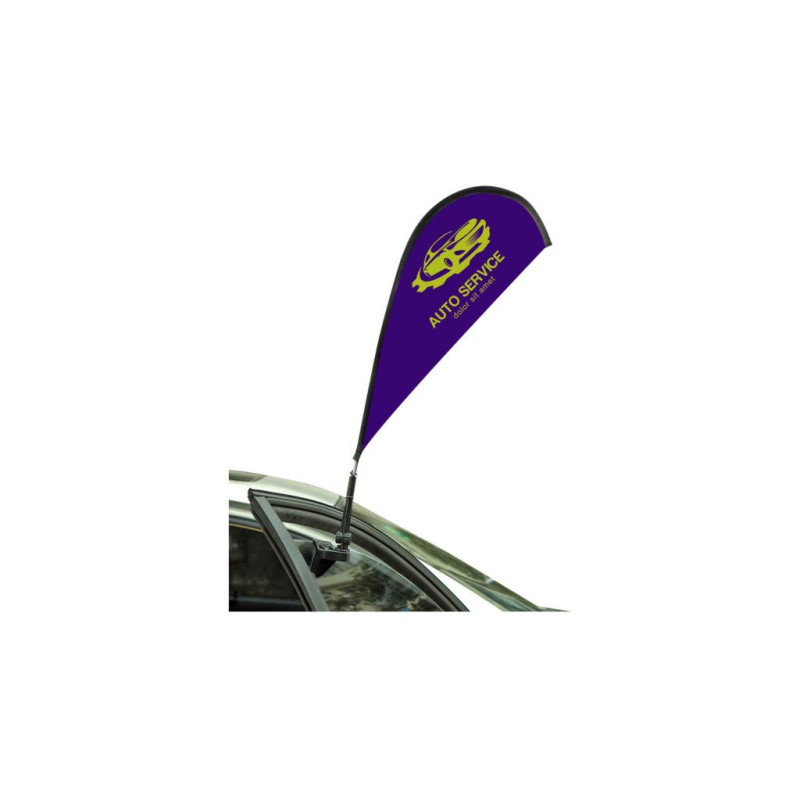 33" Stationary Teardrop Car Window Flag - 1 Side Imprint