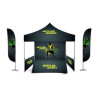 10x10' Premium Canopy Kit w Standard White Frame, Dye-Sub Canopy, Full Wall,2 Half Walls, 12ft, 6'