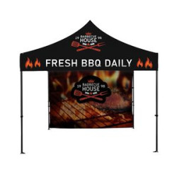 10x10' Deluxe Black Steel Frame Tent Kit w/Full Rear Wall