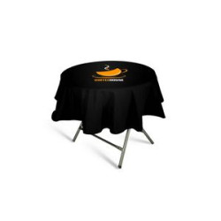 Round Non-Fitted Economy Table Cover - 6oz Polyester w Digital Print