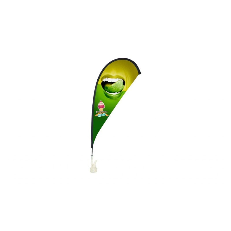12''x24'' Teardrop Mini Flag w/Clip Base - 2 Side Imprint