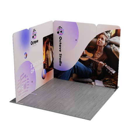 MagLock L-Shape Fabric Booth Display Kit B - 9'w x 8'h