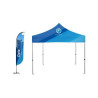10x10' Standard Canopy Kit w Deluxe Steel Frame, Dye Sub Canopy & 12' Double-sided Feather Flag