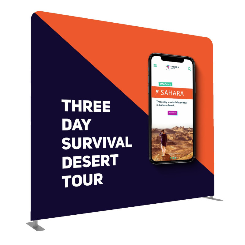 20' - 234" x 89"h Straight Fabric Display Wall Kit - Single Side Imprint