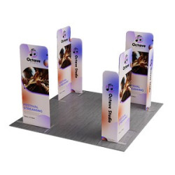 MagLock 4-Corner Fabric Booth Display Kit F - 10'w x 10'h