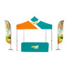 10x10' Deluxe Canopy Display Kit w/Two 9' Feather Flags & 6' Tablecover