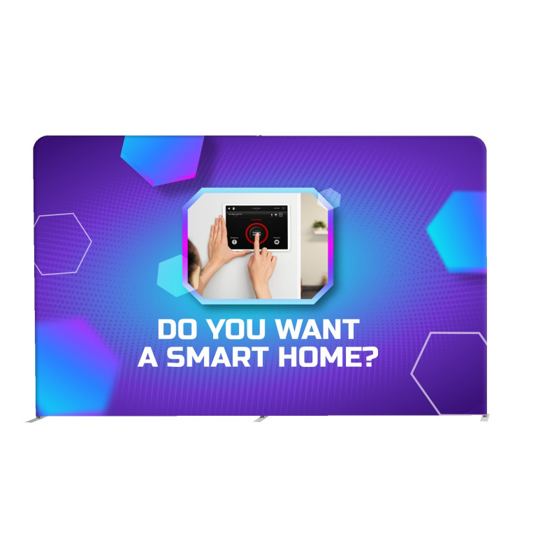 12'L x 89"h Straight Display Wall - Single-Sided