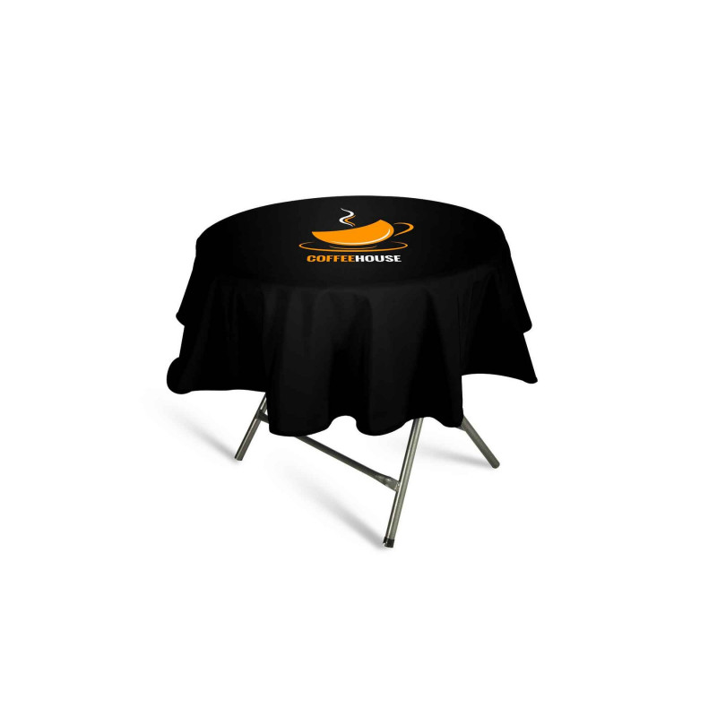 Round Non-Fitted Standard Table Cover - 7oz Polyester w Dye Sublimation Print