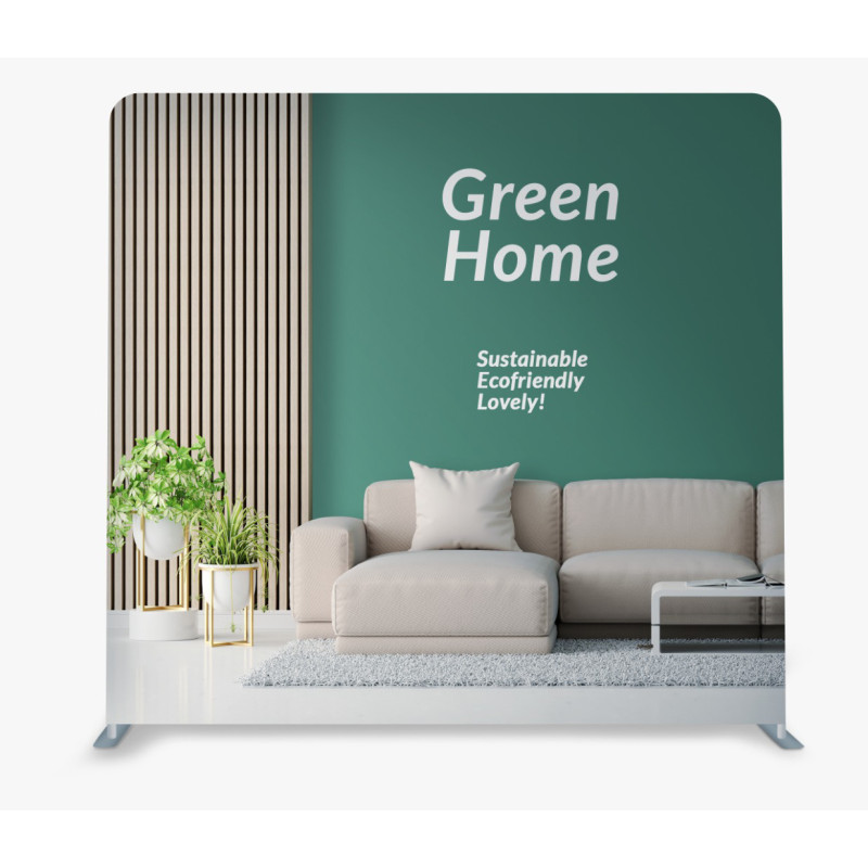 10' - 114" x 89"h Straight Fabric Display Wall Kit - Single Side Imprint