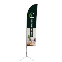 12' Blade Shape Feather Flag - 2 Side Imprint