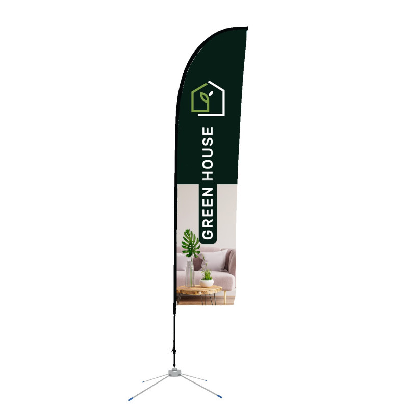 12' Blade Shape Feather Flag - 2 Side Imprint