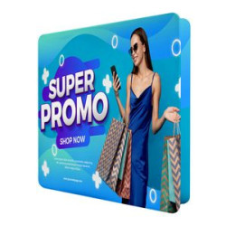 78"w x 120"h x 16"d 3-D Banner Stand