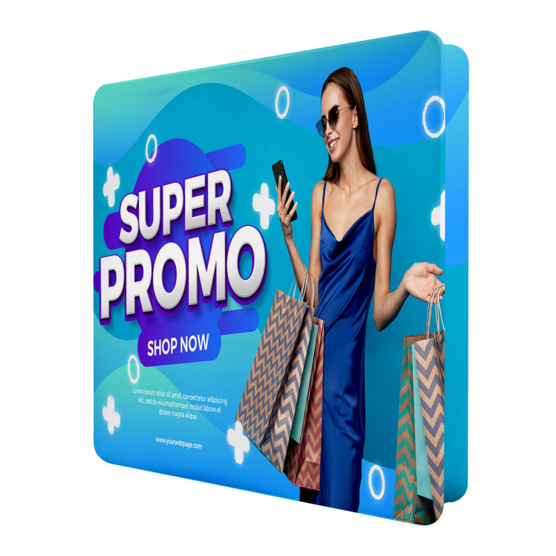 78"w x 120"h x 16"d 3-D Banner Stand
