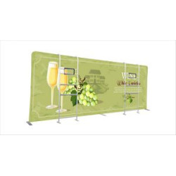 116" w x 89" h Straight Display w/Shelves & TV Bracket - 1 Side Imprint