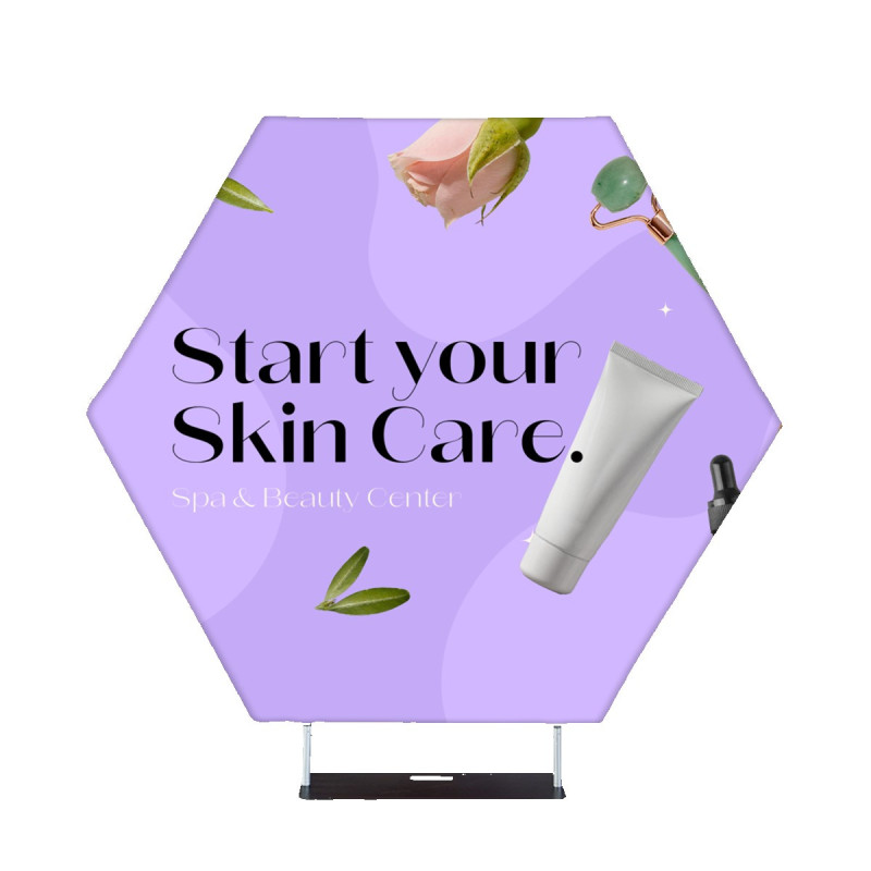 72"w x 63"h Hex Shaped Display