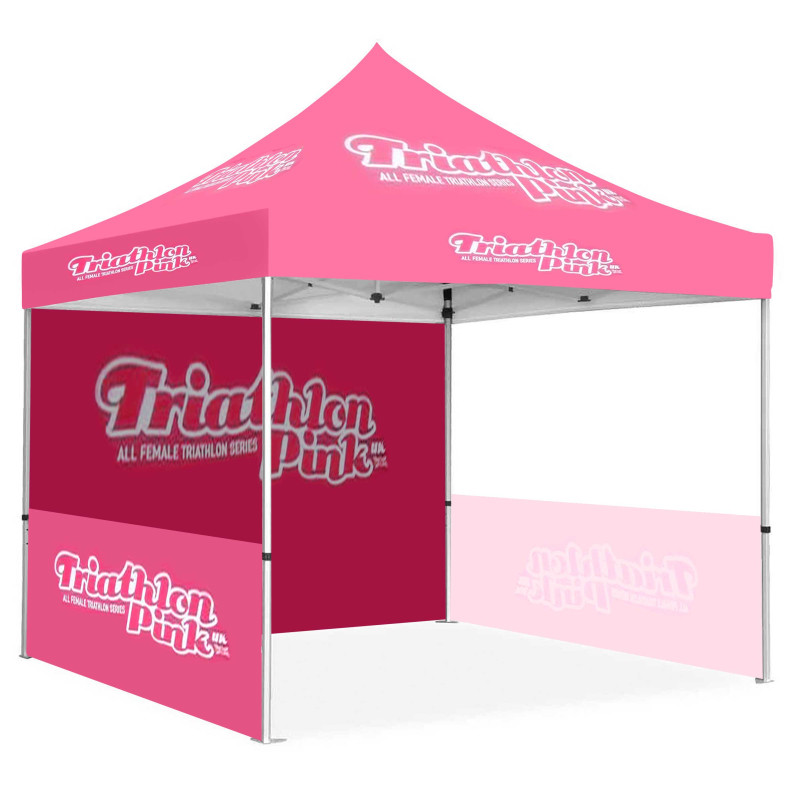 13x13' Standard Hex Aluminum Frame (50mm post, 2.0mm gauge) w Dye Sublimation Canopy + Walls