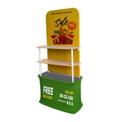 36" w x 79" h Straight Display w/3 Shelves - 2 Side Imprint