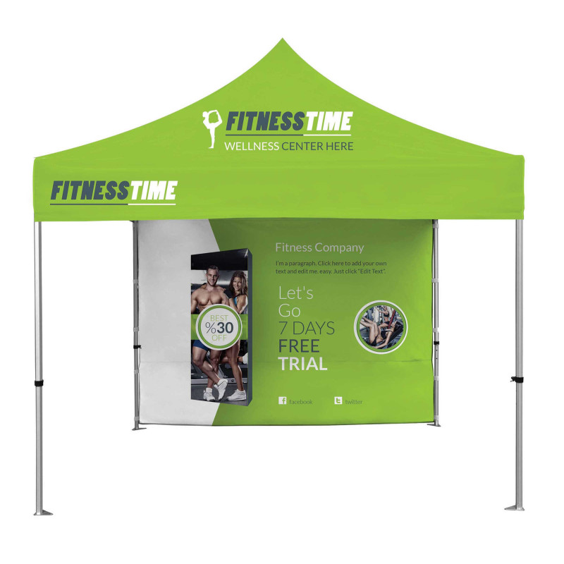 10x10' Deluxe White Steel Frame Tent Kit w/Rear Wall