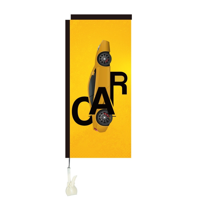 9''x21'' Rectangle Mini Flag w/Clip Base - 1 Side Imprint