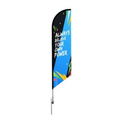 6' Convex Feather Flag - 2 Side Imprint