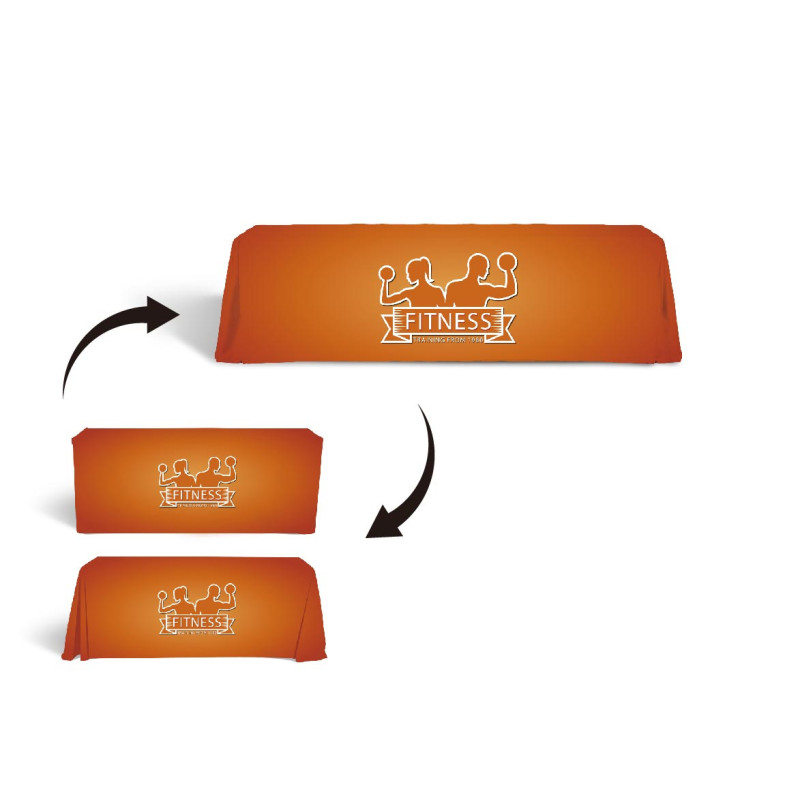 6' to 4' Convertible Premium Table Cover - 9oz Polyester w Digital Print