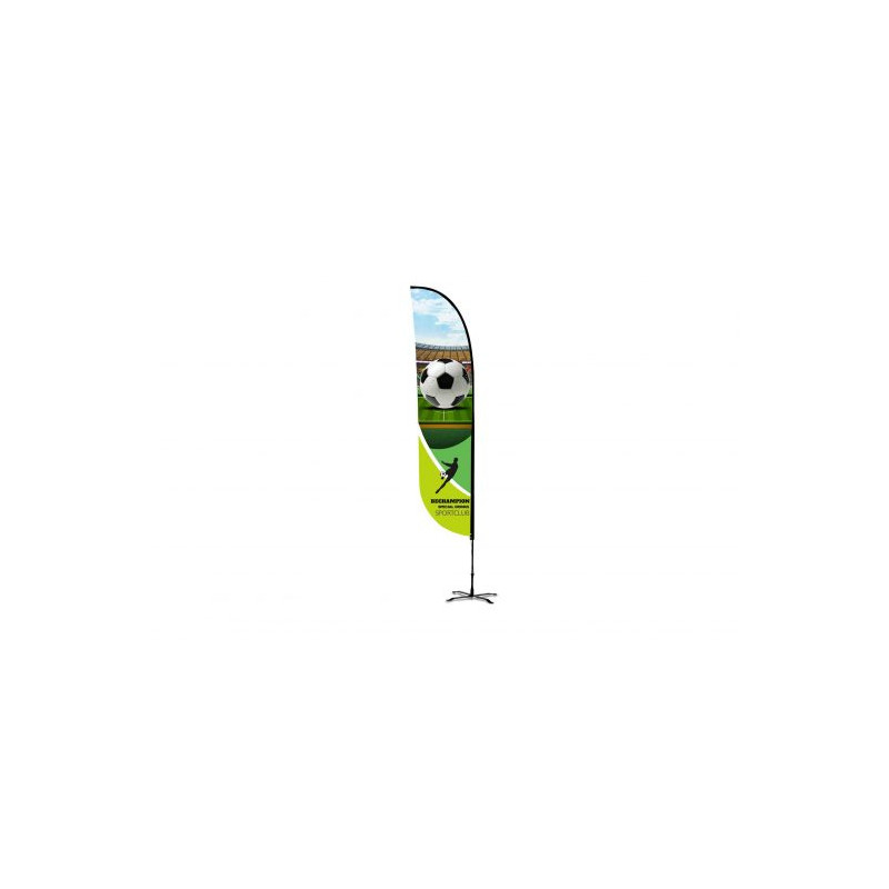 15' Double-Sided Convex Feather Flag - 2-Side Imprint