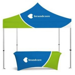 10x10' Basic Canopy Kit w Standard Hex Aluminum Frame, Dye Sublimation Canopy & 6' Table Cover