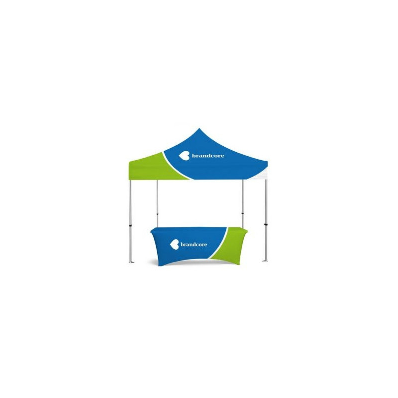 10x10' Basic Canopy Kit w Standard Hex Aluminum Frame, Dye Sublimation Canopy & 6' Table Cover