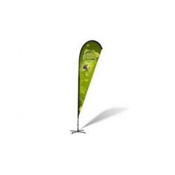 15' Single-Sided Teardrop Feather Flag Banner w Full color Digital Print and Ground Stake Stand