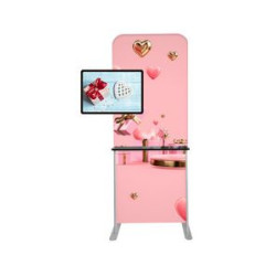 36" w x 89" h Straight Display w/Shelf & TV Bracket - 1 Side Imprint